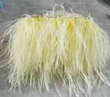 peopleterritory Thai Fashion Brand Fashion Women's Bag Imported Ostrich Feather Bag Evening Bag Fashion Shoulder Chain Women's Bag