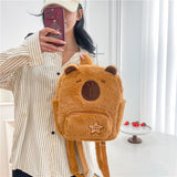 Small Sweet Potato Hot-Selling Capybara Plush Backpack Cartoon Cute Little Backpack Student Schoolbag Toy Bag