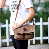 peopleterritory  Men's Canvas Shoulder Bag Crossbody Bag Washed Canvas Bag Men's Classic Horizontal Vintage Bag Feelings Bag