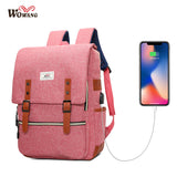 peopleterritory  Fashion Korean Backpack College Student Laptop Bag Male USB Backpack High School Junior High School Student Schoolbag Female