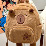 Student Class Schoolbag Capabala Plush Capybara Bag Casual All-Matching Fur Bag Large Capacity Backpack