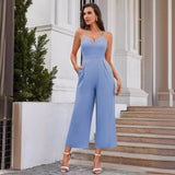 peopleterritory Summer Women's Clothing HOT and NEW Cross Border Exclusively for Factory Supply Direct Sales Sexy Backless Wide Leg Suspender Jumpsuit