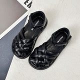 peopleterritory  Summer  New Children's Shoes Girls' Sandals Fashion Closed Toe Shoes Korean Weaving Children's Semi-Sandals