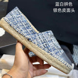 peopleterritory C Home  Spring Style Classic Style Fisherman Shoes Slip-on Lazy Flat Canvas Woven Casual Pumps Women