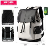 Backpack Leather Backpack Men's Backpack College Students Bag High School Student Travel Bag British Style Business Computer Bag Leather Bag