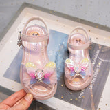 peopleterritory  Children's Sandals Girls' Shoes  Summer New Fashion Princess Shoes Medium and Big Children Little Girl Non-Slip Soft Bottom Shoes