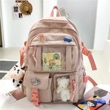 Backpack Women's Korean-Style Harajuku Ins Style Simple Junior School Backpack Trendy Fashion Junior High School High School and College Schoolbag