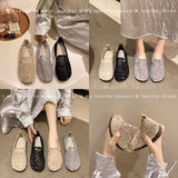 peopleterritory Fisherman Shoes Women's Mori Girl Style Cotton and Linen Shoes Comfortable Women's Flat Shoes Casual Slip-on Lazy Shoes Old Beijing Cloth Shoes