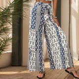 peopleterritory HOTan and NEWn Summer Hot Sale High Waist Lace-up Wide Leg Pants Smocking Stitching National Style Casual Wide-Leg Trousers