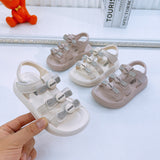 peopleterritory  Summer New Light Bottom Small and Medium Children's Shoes Children's Sandals Pu Sole Online Girls Beach Shoes Korean Style