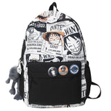 peopleterritory  Street Fashion Printed Student Schoolbag Casual Junior High School Mid-Fashion Cool Male Student Anime Backpack Large Capacity Backpack Male