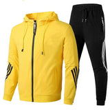 Cross-Border Trend Air Layer Waterproof Zipper Sweatshirt and Sweatpants Two-Piece Men's Sports Suit Light Board Factory Wholesale