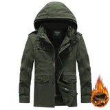 New Hooded Detachable High-Grade Mid-Length Fleece-lined Thickened Men's Jacket Coat Fashion Brand Spring and Winter