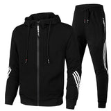 Cross-Border Trend Air Layer Waterproof Zipper Sweatshirt and Sweatpants Two-Piece Men's Sports Suit Light Board Factory Wholesale