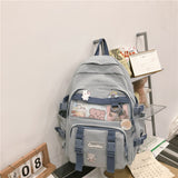 peopleterritory  Summer  New Cross-Border Unisex Backpack Women's Bag Korean Style Girl Middle School Student College Style Casual Backpack