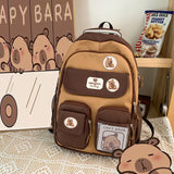 Cross-Border Primary School Student Schoolbag Kappabala Capybara Backpack Good-looking College Style Large Capacity Junior High School Student New