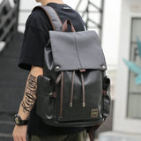 Backpack Leather Backpack Men's Backpack College Students Bag High School Student Travel Bag British Style Business Computer Bag Leather Bag