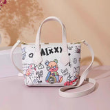 peopleterritory Graffiti Victory Bear Bag Collection  Spring/Summer New Cartoon Bag Shoulder Large Capacity Women's Bag Portable Messenger Bag