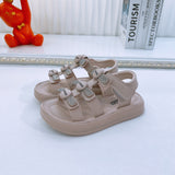 peopleterritory  Summer New Light Bottom Small and Medium Children's Shoes Children's Sandals Pu Sole Online Girls Beach Shoes Korean Style