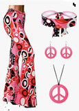 peopleterritory EBay Hot Sale Girls Fashion Trendy Printing Hip Hop Style Bell-Bottom Pants plus Head Wear