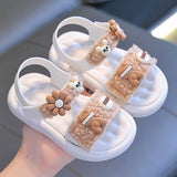 peopleterritory  New Summer Children's Sandals Girls Fashion Princess Shoes Soft Bottom Non-Slip Medium and Big Children Girls Beach Sandals