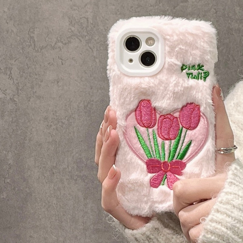 peopleterritory Tulip Fluffy Pink Phone Case