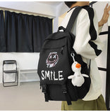 Backpack Wholesale Women's Double Backpack Popular Men's Backpack Letters Solid Color Junior High School High School Student Bag Ins Style Fashion