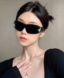 peopleterritory One Piece American Retro Large Frame Sunglasses XS1087