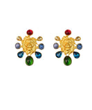 peopleterritory Original Design Gold Inlaid Sterling Silver Overgild Coloured Glaze Stud Earrings GH1028