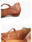 peopleterritory Real Leather Hand-carved Flat Shoes