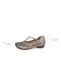 peopleterritory Real Leather Hand-carved Flat Shoes