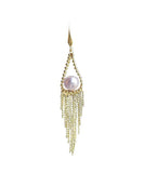 peopleterritory Regular Gold Alloy Pearl Tassel Drop Earrings KX1020