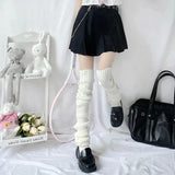 Territory Over Knee Leg Warmer Lengthened 70cm JK Uniform Long Socks Lolita Knitted Boot Socks Pile Up Socks Foot Warming Cover