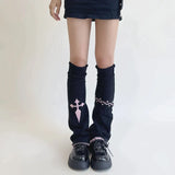 Territory New Leg Warmers Cross Chain Leg socks Y2k Japanese Punk Hot Girl Dark Women Harajuku Gothic Cable Knit Socks Cosplay Accessories