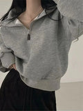 Territory Chic Women OL Sweatshirts Solid Loose New Casual Normcore Office Lady High Street Full Sleeve Lapel Spring Tops