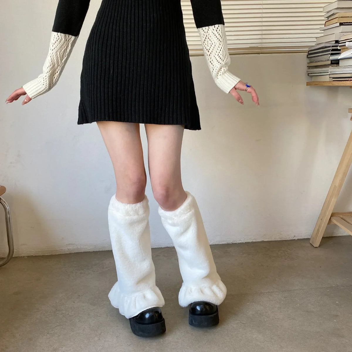 Territory Japanese Leg Warmers Harajuku Boot Cuffs Long Ankle Warmer JK Lolita Socks Boho Knit Sock Sets Thigh Garter Winter Leg Warmers