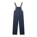 Territory Denim Overalls Women Streetwear Jumpsuits Vintage Sweet Wide Leg Suspender Pants Preppy Bow Bandage Strap Jeans Trousers