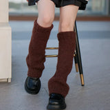 Territory New Japanese Wool Leg Warmers Cashmere Winter Warm Plush Knitted Boots Cover Socks Korea Women Leg Socks Y2K Lolita Accessories