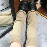 Territory New Gothic Knitted Leg Warmers Y2k Color Blocking Jk Lolita Pile Calf Sock Harajuku Socks Wide-leg Horn Leg Cover JK Accessories