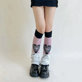 Territory Double Knitted Leg Cover Love Cross Hot Girl Y2k Wide Leg Socks Polyester Punk Leg Warmers  Harajuku Y2K Gothic AB Leg Socks