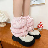 Territory New Y2k Bubble Lantern Strap Leg Covers Ballet Knitted Socks Pink Girl Leg Warmers Harajuku Boot Cuffs Japanese JK Lolita Sock