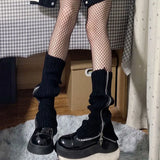 Territory Leg Warmers Zipper Japanese Jk Boots Socks Thigh Punk Y2K Leg Warmers Sring Boot Cuffs Warmer Lolita Knit Socks Tube Knit Socks