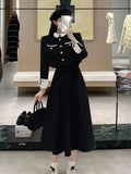 Territory High Quality Small Fragrance Two Piece Set Women Short Jacket Coat + Long Skirt Suits Korean Elegant Fashion OL 2 Piece Sets