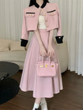 Territory High Quality Small Fragrance Two Piece Set Women Short Jacket Coat + Long Skirt Suits Korean Elegant Fashion OL 2 Piece Sets