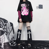 Territory Legwarmers Skeleton Japanese Jk Knitted Leg Warmer Red Heart Lolita Stockings Punk Harajuku Long Cable Knit Socks Flared Socks