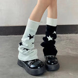 Territory AB Star Knitted Leg Warmers Y2K Gothic Harajuku Women Japanese Socks Hot Girl Accessories High Tube Calf Socks Boots Cover Socks