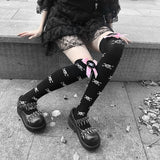 Territory JK Girls Socks Black Goth Cute Fish Net Stockings Pink Y2K Harajuku Lolita Long Knee Socks Cosplay JK Lolta Thigh High Stockings