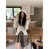 Territory Hooded Knitwear Design Small Female Fall New Slim-fit with Sweater Base Shirt to Show Thin Long-sleeved Top