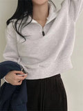 Territory Chic Women OL Sweatshirts Solid Loose New Casual Normcore Office Lady High Street Full Sleeve Lapel Spring Tops