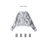 Territory New Retro Sweet Cool Tie-dye Knitted Cardigan Female Fall Korean Fashion Streetwear Loose Sweater Short Y2K Tops Women Clothing